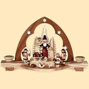 German candle arch Santa giving out Christmas presents, length 30.. MU 12310 NEW - Picture 1 of 1