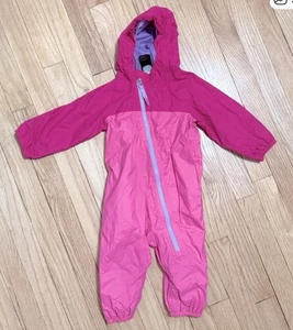 Baby Mädchen THE NORTH FACE rosa durchgehender Reißverschluss Body Langarm außen Schneeanzug 6-12m - Bild 1 von 9