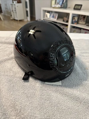 Medio casco Harley-Davidson calavera 3D XXL negro brillante con etiquetas + bolsa nuevo con etiquetas Foto 1 de 4