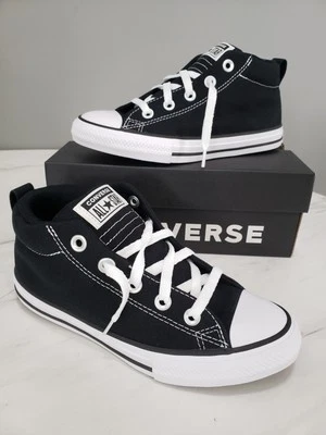 全新 Converse CTAS Street 黑色/白色 男孩 中帮运动鞋 男孩 尺码 3 — 第 1/4 张图片