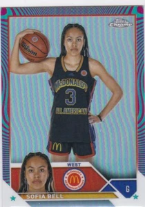 2023 Topps Chrome McDonald's All American Sofia Bell Aqua Fuchsia Swirl 28/175 - Picture 1 of 2