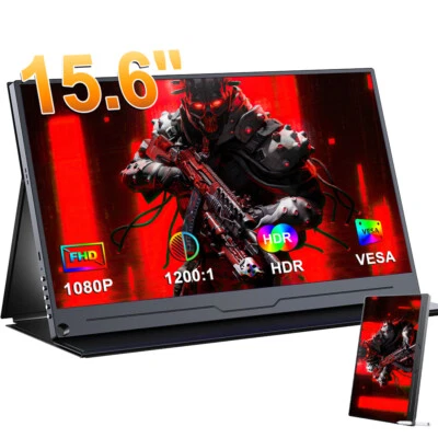 15.6" FHD IPS Portable Monitor for Laptop with HDMI USB-C PC Phone PS4 Xbox - Image 1 of 4