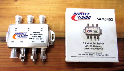 New DirecTV Zinwell 3X4 SAM-3402 Multi-Switch Multiswitch Direct TV Approved - Image 1 of 2