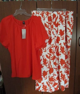 New Emery Rose Peasant Top Wide Leg Pants Set Sz 4XL Polyester Bust 55 L 26 W 39 - Picture 1 of 7