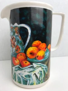 CHALEUR MASTER STILL LIFE CEZANNE 32 OZ. PITCHER 7"H FRUIT PRINT - Picture 1 of 5