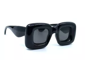 LOEWE LW40098I 01A SHINY BLACK SMOKE AUTHENTIC SUNGLASSES - Picture 1 of 12