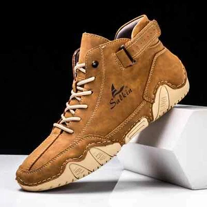 Hecho a mano Para hombres Tenis Exterior Informales Cuero Botines Transpirables Zapatos Planos - Imagen 1 de 31