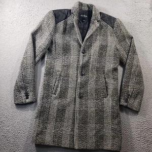 Gabardina Guess para adultos mediana mezcla de lana a cuadros chaqueta abotonada elástica informal - Imagen 1 de 12