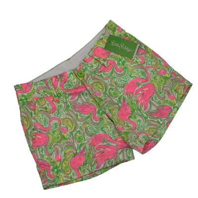 Pantalones Cortos Lilly Pulitzer Callahan Para Mujer 00 Resort Blanco Hot Wings Flamencos Foto 1 de 4