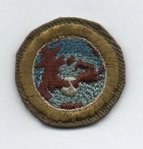 World Brotherhood Merit Badge, Type E Khaki Narrow Crimped (1947-60), Lt-Use - Picture 1 of 1