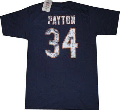 Chicago Bears Walter Payton Reebok Throwback Navy T Shirt New tags