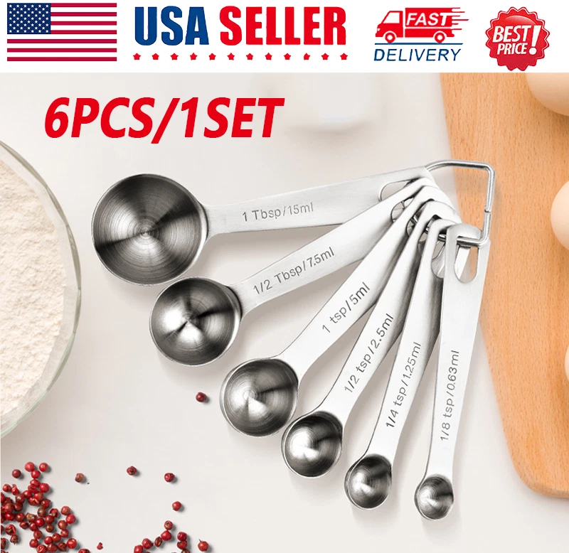  Stainless Measuring Steel 18/8 Spoons Set Cups and quality-01Piece Heavy Duty - Image 1 of 4