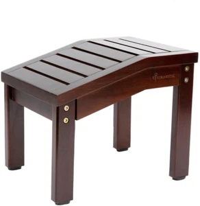 Bamboo Shower Foot Rest for Shaving Legs, 9.5" High Corner Shower Stool, Waterpr - Picture 1 of 12