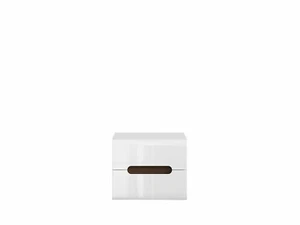Modern White High Gloss Bedside Table Cabinet New Azteca - Picture 1 of 7