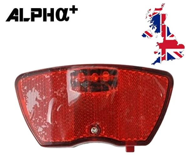 Alpha Plus Bike Light Reflector Rear 3 LED Carrier Pannier Rack Fit - XH48 - Image 1 of 1