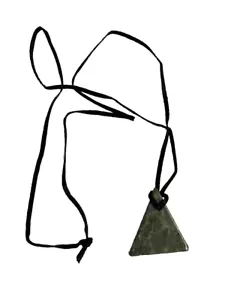 Irish Connemara Marble JC WALSH, DUBLIN "WISHING PENDANT" WITH 28" LEATHER CORD - Picture 1 of 5