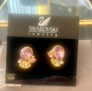 NUEVOS PENDIENTES CLIP SWAROVSKI CON PIEDRAS MULTICOLORES, ¡HERMOSOS! - Imagen 1 de 4