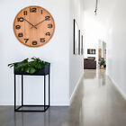 Wooden Wall Clock European Style Simple Digital Wooden Living Room Decoration Tt