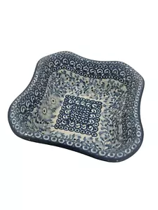Polish Pottery Square Deep Dish Baker UNIKAT Signed: Agnieszka Damian-Rembrandt - Picture 1 of 6