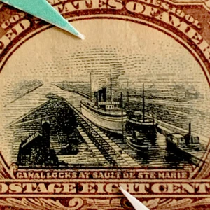 51720 US Stamp Scott #298 8c Sinking Canal center shift Errors MHROG Nice EFO - Picture 1 of 3