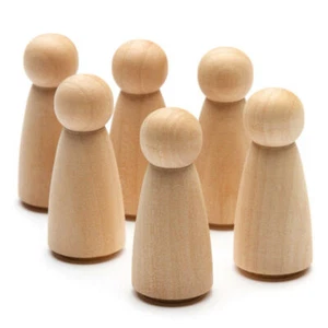 Bulk Package of 24 Unfinished Wood Peg 2" Doll Bodies - Picture 1 of 3