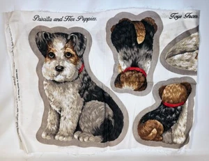 Printed Dog Fabric to Make Stuffed Terrier Pricilla and Her Puppies - Picture 1 of 3