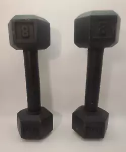 2 York Pre-USA 8lb Hex Dumbbells - Picture 1 of 8
