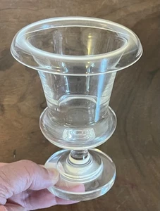 Jarrón Steuben con forma de urna de vidrio cristalino con borde enrollado firmado Art Deco años 40 - Imagen 1 de 14