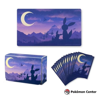 Pokemon Center Eevee & Umbreon Twilight Playmat, caixa de baralho duplo e capas de cartas - Imagem 1 de 4
