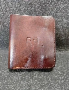 RRL RALPH LAUREN BIFOLD WALLET MEN COLOR BROWN MATERIAL LEATHER USED - Picture 1 of 4