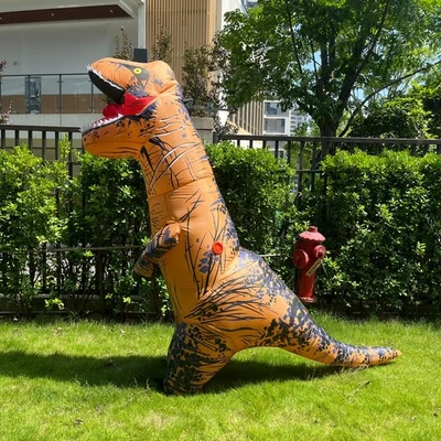 Disfraz inflable de dinosaurio T-REX traje para adulto/niño para fiesta de disfraces de Halloween Foto 1 de 4
