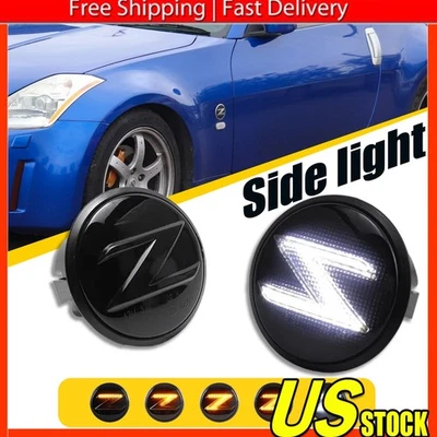 For 2003-2009 Nissan 350z Z33 370Z Z34 09-20 LED Side Marker Turn Signal Light - Image 1 of 4