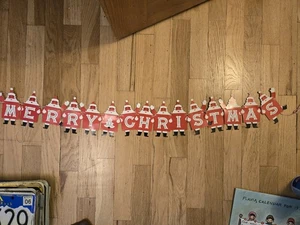 Weihnachtsgirlande Vintage Karte Frohe Weihnachten 50er Jahre - Bild 1 von 5