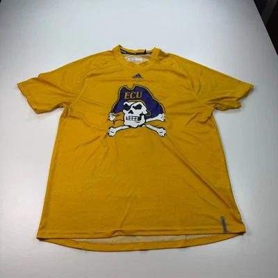 Adidas ECU Pirates Shirt Mens Extra Large XL Yellow Crew Neck Lightweight NCAA - Image 1 of 4