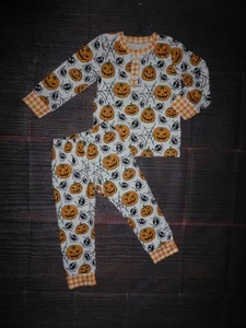 NEW Boutique Jack-o-Lantern Pumpkin Long Sleeve Pajamas - Picture 1 of 3