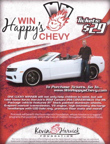 2012 KEVIN HARVICK "FOUNDATION" WIN HAPPY'S CHEVY NASCAR B/B POSTCARD Cover