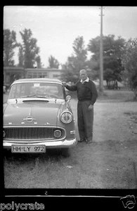 Portrait Mann Oldtimer Opel - altes Negativ Foto Bj.1950 - Bild 1 von 1