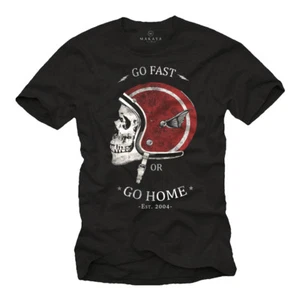 Biker Herren T-Shirt mit Skull & Motorradhelm - Männer Motorradbekleidung Shirt - Bild 1 von 6