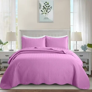Luxury Quilted Bedspread 3Piece Embossed Coverlet Bed Throw Twin Queen King Size - Picture 1 of 121