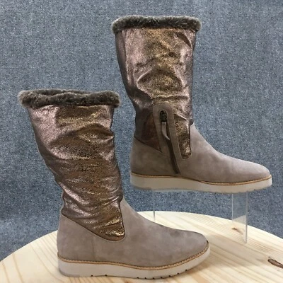 Botas Johnston And Murphy para mujer 8,5 M forradas de piel sintética invierno media pantorrilla gris gamuza Foto 1 de 4