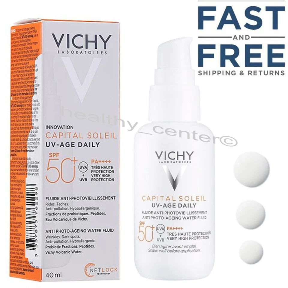 Vichy Capital Soleil UV-Age Daily Anti-Photoaging Fluid SPF50+ Sunscreen 40ml - Image 1 of 4