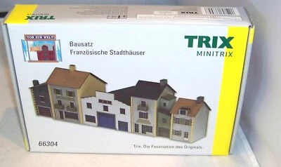 KIT DE TARJETAS DE CORTE LÁSER MINITRIX TRIX CASAS ADOSADAS FRANCESAS ESCALA N 5 66304 Foto 1 de 4