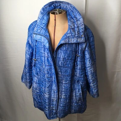 Chaqueta Erin London Ligera Cremallera Completa Azul Cielo Acolchada Forrada Arrugas Viento M Foto 1 de 4