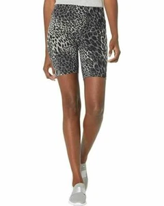 Hue Women's Essentials High Rise Wavy Leopard Bike Shorts, BLACK, XS  - Picture 1 of 4