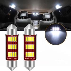 2x Blanco 41mm LED CANBUS Festoon Luz 12SMD Bombilla C5W Interior Cúpula Mapa Lámpara - Imagen 1 de 11