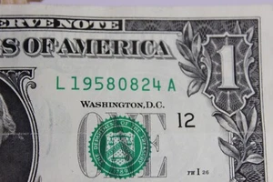 $1 ONE DOLLAR FANCY ANNIVERSARY/BIRTHDAY NOTE  August 24, 1958  L19580824A - Picture 1 of 4