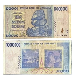 Zimbabwe 10 Million Dollars 2008 Banknote AA+ Circulated Fine Condition P-78 - Picture 1 of 1