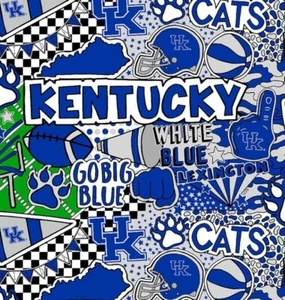 NCAA University of Kentucky Pop Art KY-1165 Cotton Fabric by the Yard - Picture 1 of 1