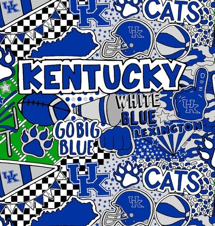 Tela de algodón NCAA University of Kentucky Pop Art KY-1165 por yarda Foto 1 de 1