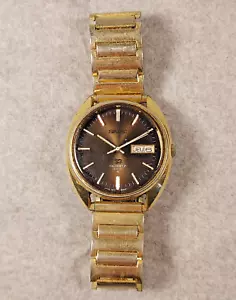 Vintage Seiko 0903-8059 Brown Dial Men's 1970s Early Quartz Watch Retro New Batt - Picture 1 of 8